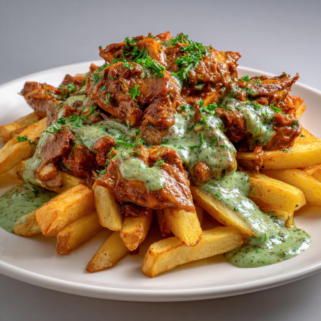 Kurczak Masala z Sosem Czosnkowym i Chrupiącymi Frytkami - detail 1