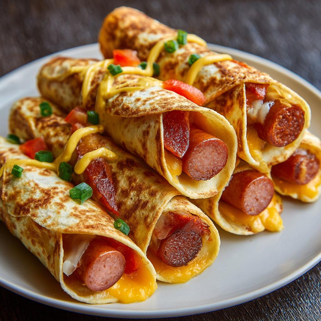 Zapiekane Hot Dogi w Tortilli