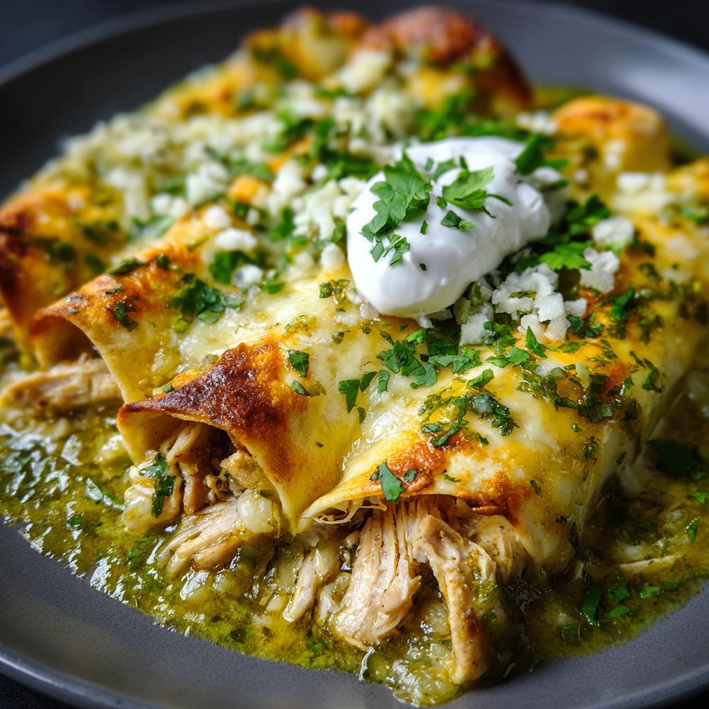 Enchiladas z Kurczakiem i Salsa Verde