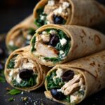 Greckie Wrapy z Kurczakiem, Szpinakiem, Oliwkami i Fetą