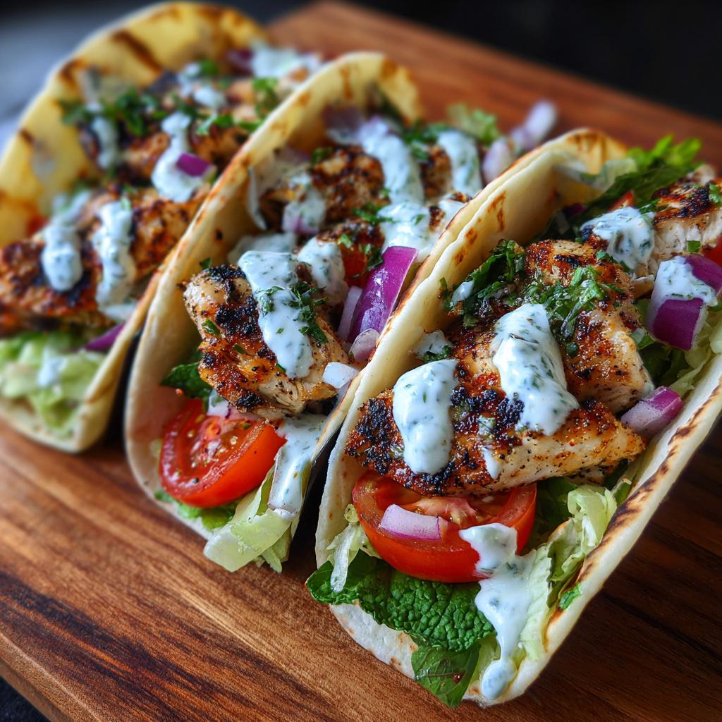 Grillowane Tacos z Kurczakiem Gyros z Jogurtem Miętowym