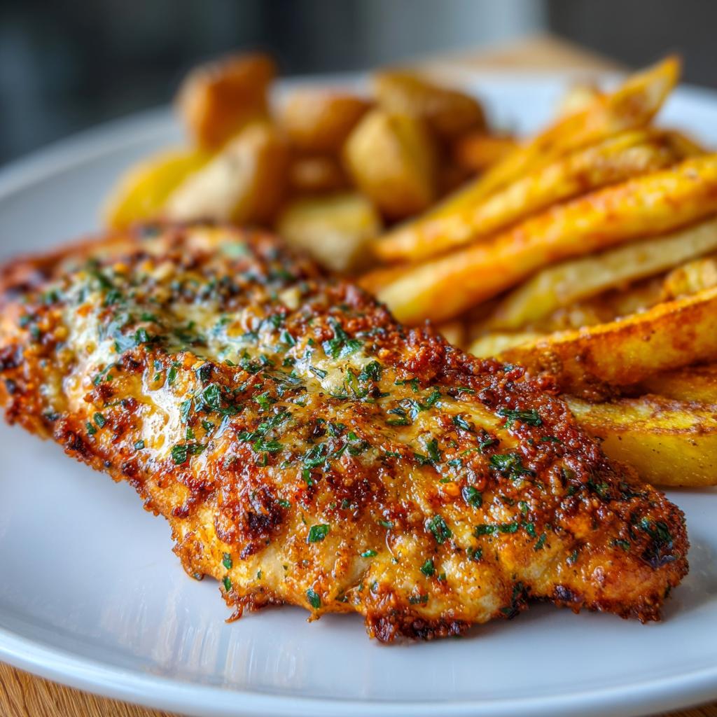 Grillowany Kurczak z Czosnkiem i Parmezanem z Chrupiącymi Frytkami - detail 1
