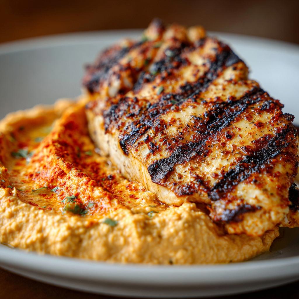 Grillowany Kurczak z Hummusem z Pieczonej Papryki - detail 1