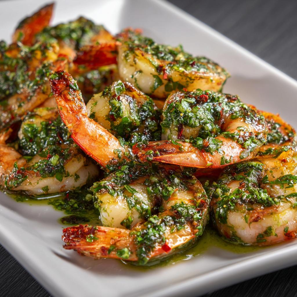 Krewetki w sosie chimichurri
