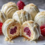 Kulki Serowe z Białą Czekoladą i Malinami