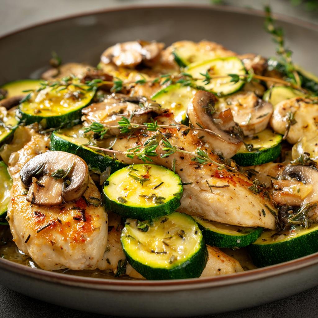 Kurczak z Grzybami i Cukinią