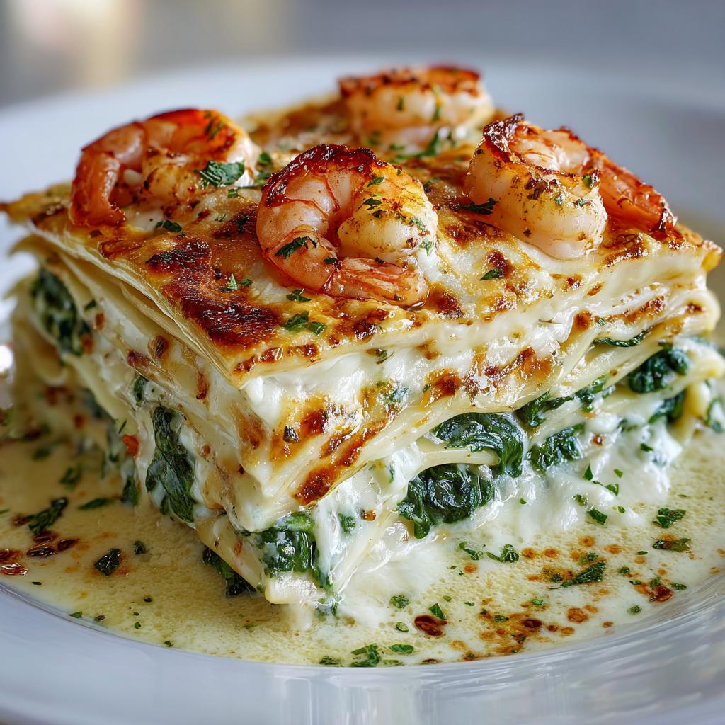 Lasagne z Krewetkami i Białym Sosem