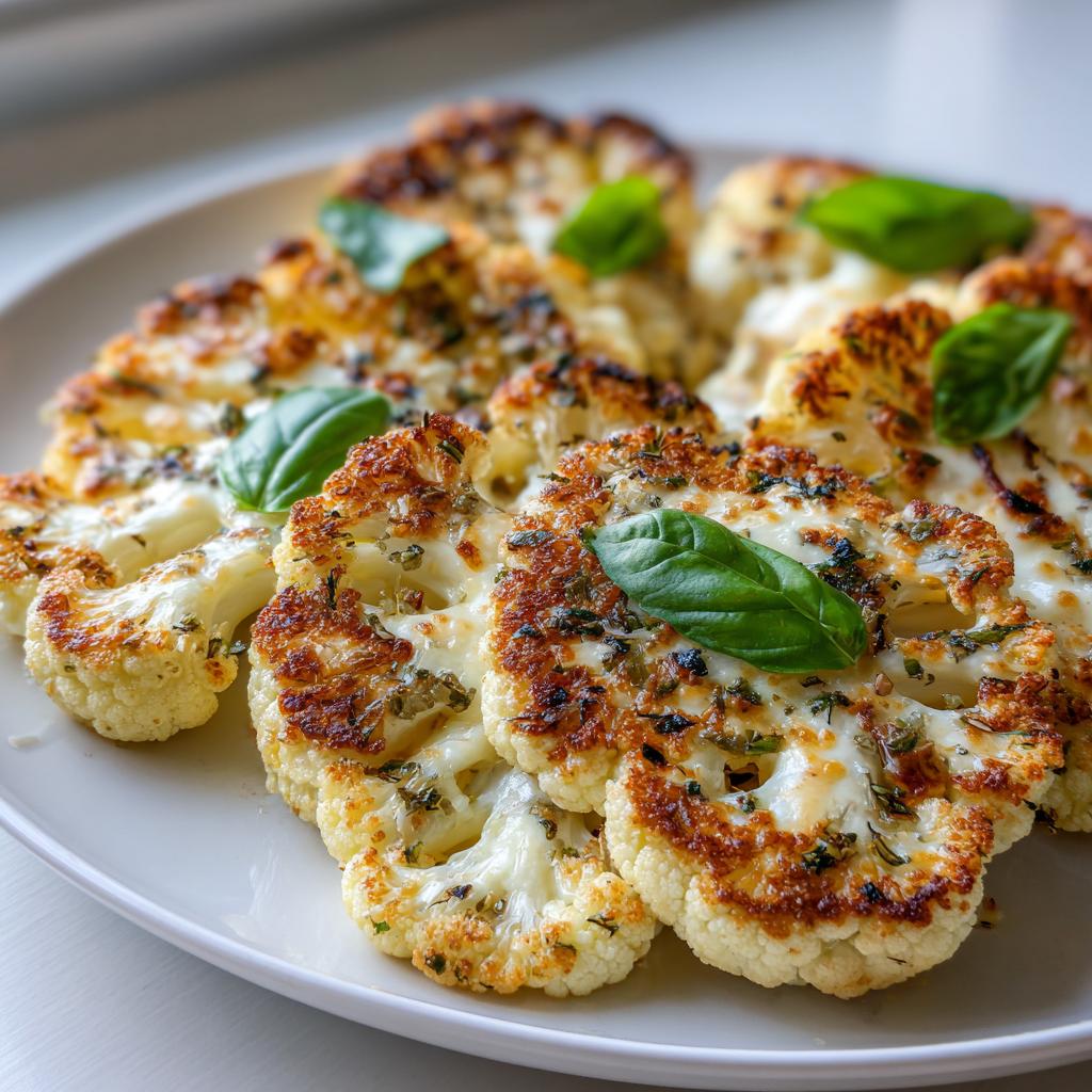 Pieczone Steki z Kalafiora z Mozzarellą