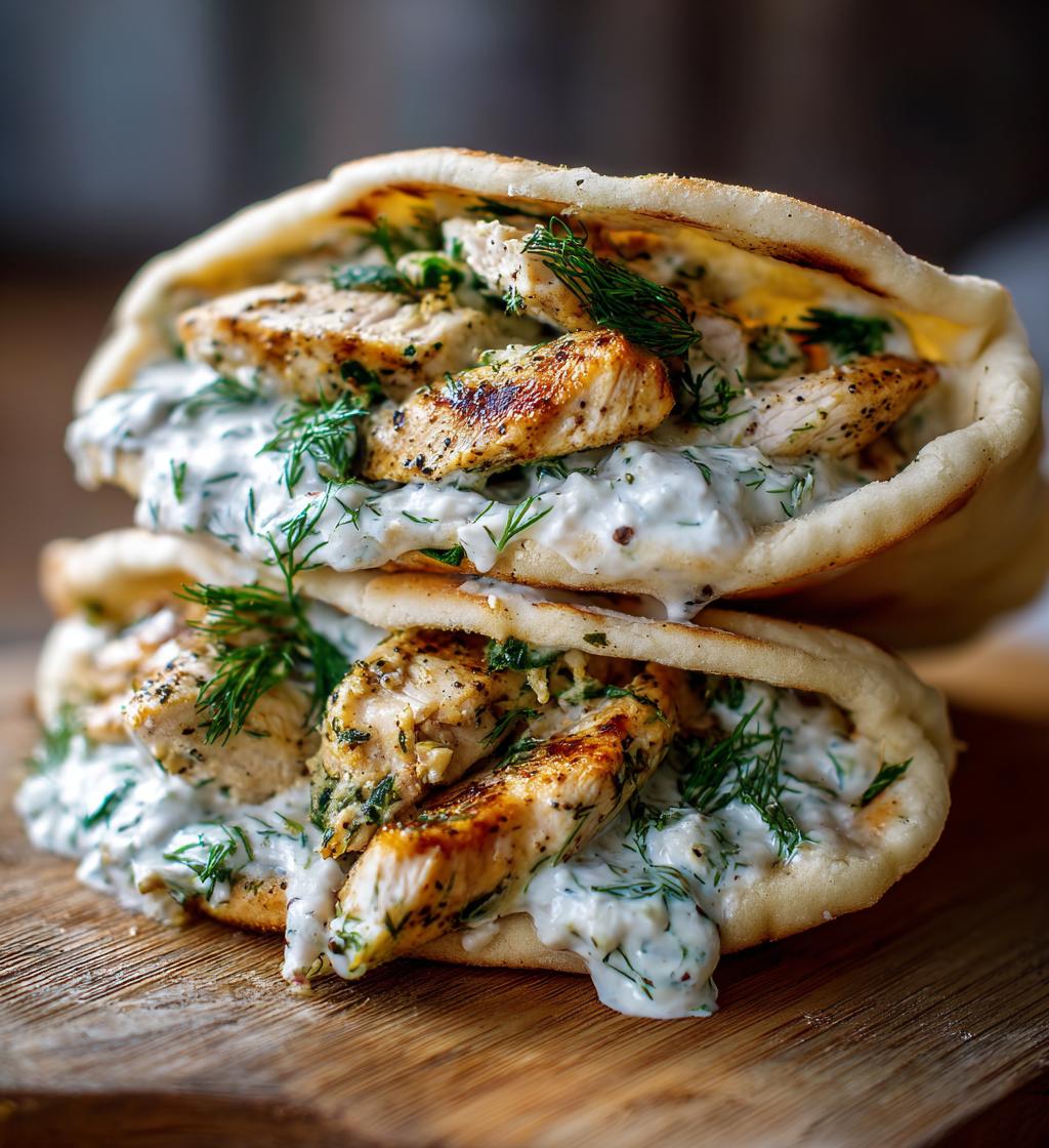 Pita z Kurczakiem Czosnkowym i Sosem Jogurtowym z Koprem - detail 1