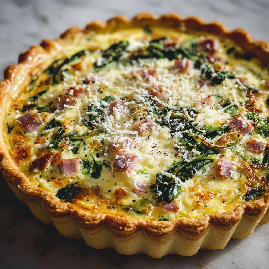 Quiche z Szynką i Szpinakiem