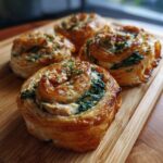 Roladki z ciasta francuskiego z kurczakiem