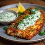 Ryba w panierce panko z sosem cytrynowo-koperkowym