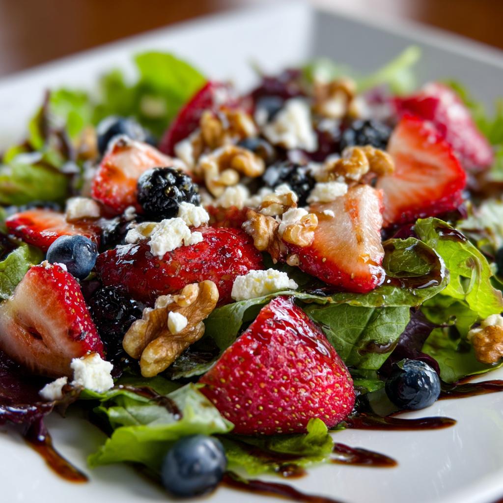 Sałatka letnia z owocami i fetą z orzechami
