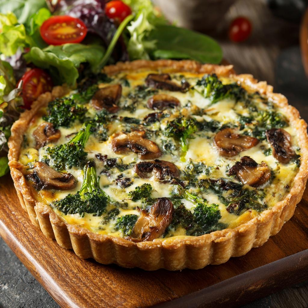 Sałatka z Quiche ze Szpinakiem, Brokułami i Grzybami - detail 1
