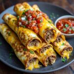 Taquitos z serem i wołowiną