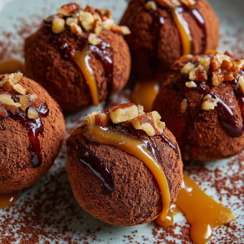 Trufle czekoladowe z orzechami pekan i karmelem