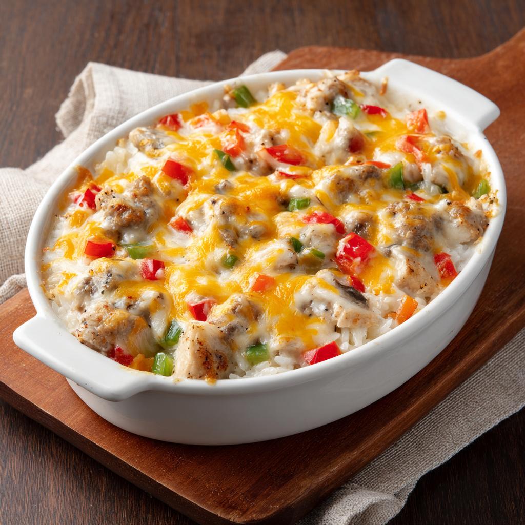 Zapiekanka z kurczakiem i kiełbasą