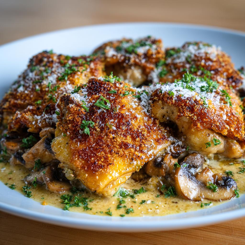 Złoty Kurczak z Sosem Grzybowym i Parmezanem - detail 1