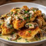 Złoty Kurczak z Sosem Grzybowym i Parmezanem