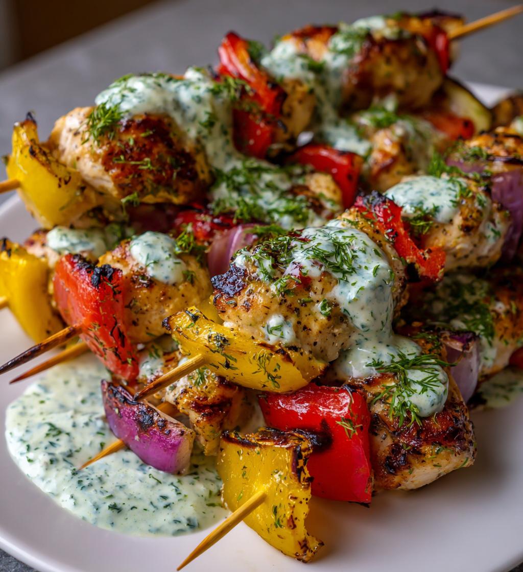 Śródziemnomorskie Szaszłyki z Kurczaka z Sosem Ogórkowym - detail 1