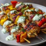 Śródziemnomorskie Szaszłyki z Kurczaka z Sosem Ogórkowym