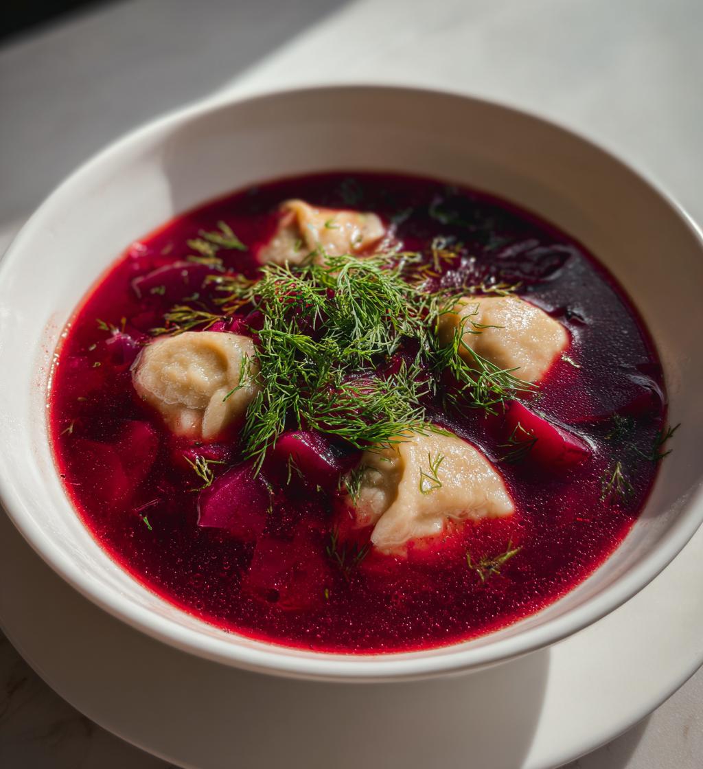 Barszcz czerwony z uszkami