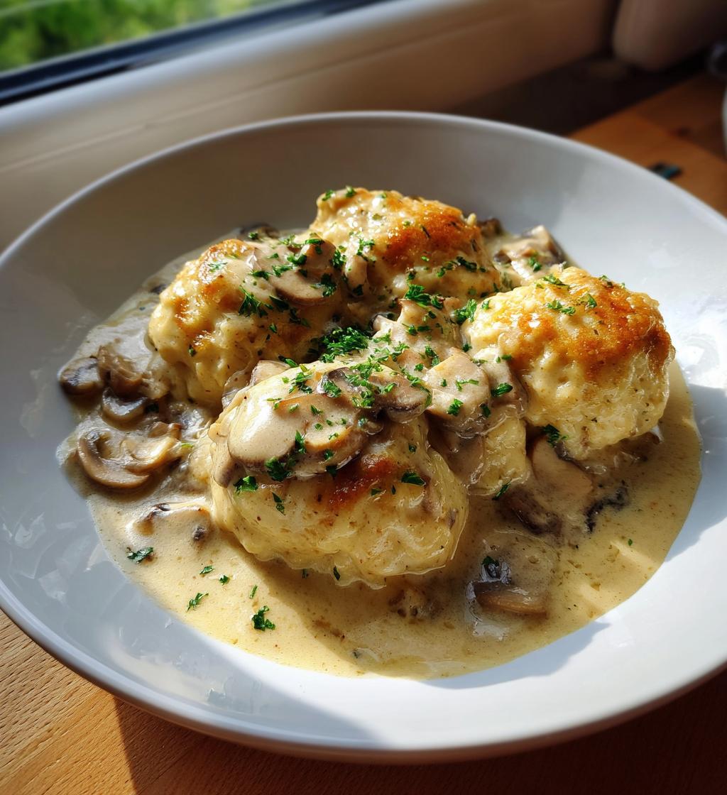 Kopytka z sosem grzybowym