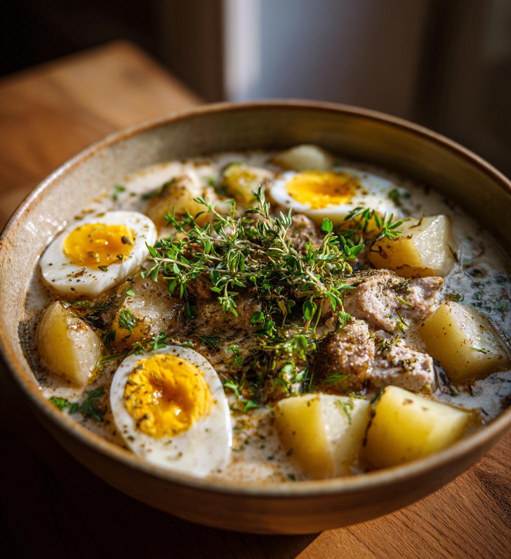 Żurek z białą kiełbasą