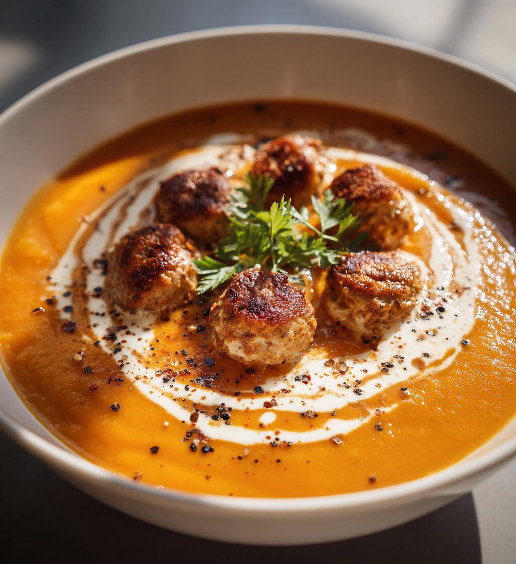 Zupa dyniowa z pulpecikami