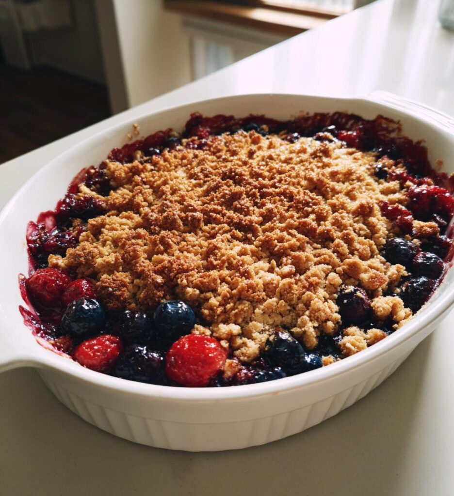 crumble z mieszanych jagod