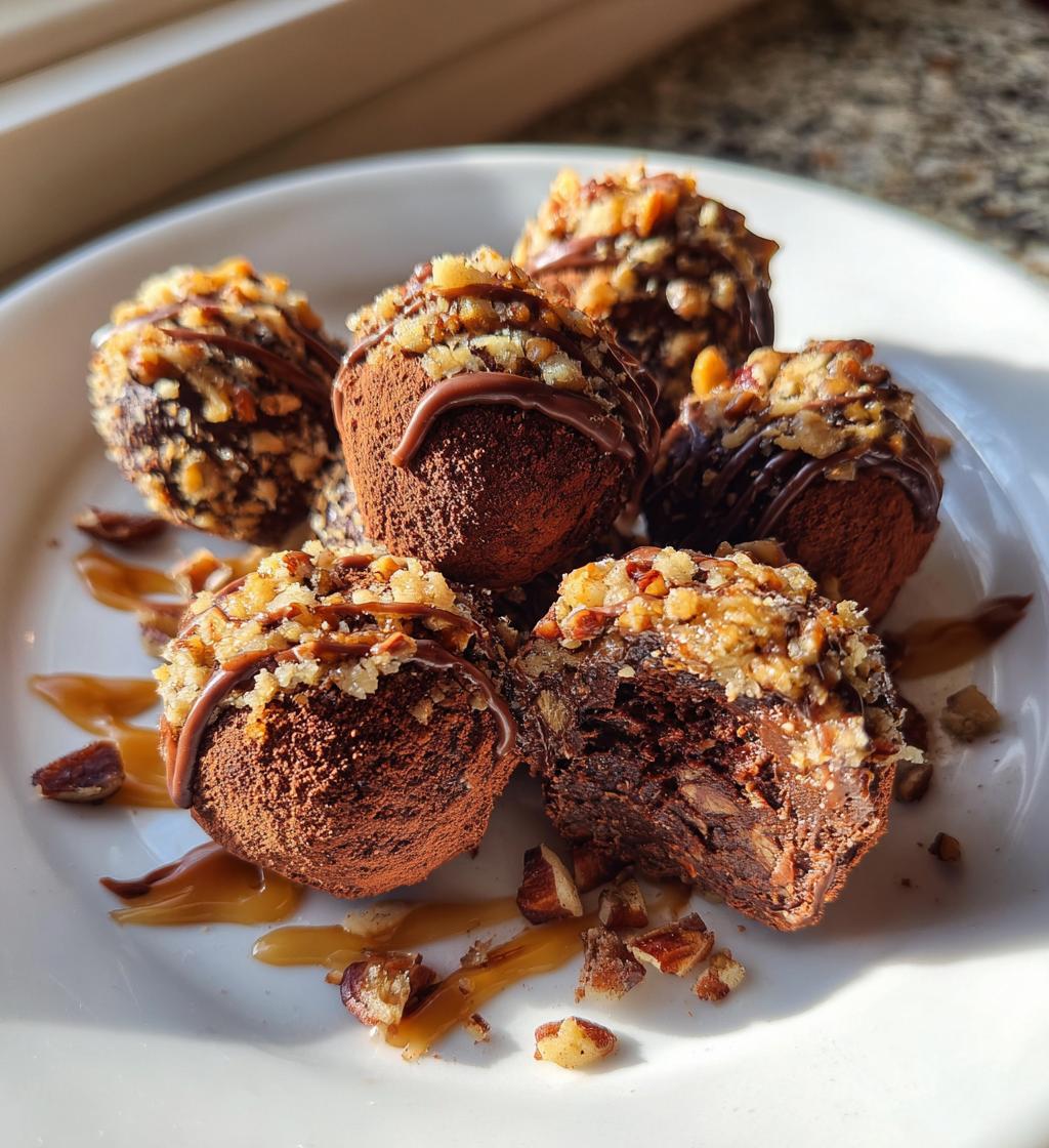 czekoladowe trufle z orzechami pekan i karmelem to raj