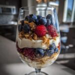 deser warstwowy z jagodami parfait