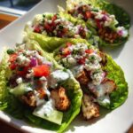 greckie chicken lettuce wraps z feta sos