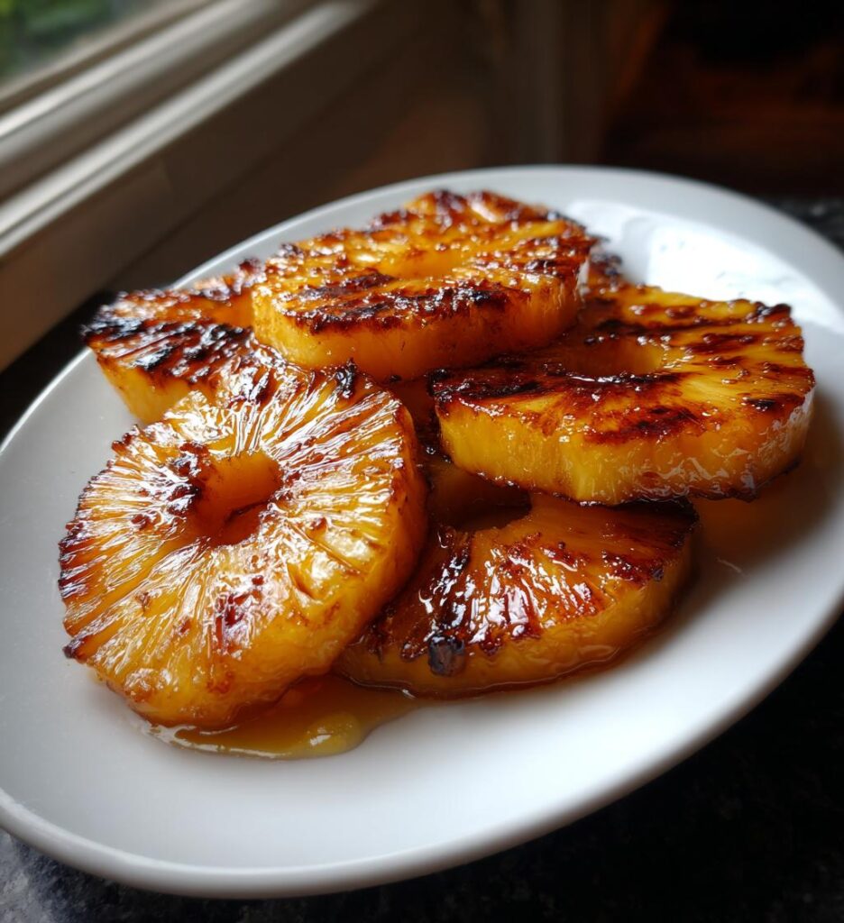 grillowany ananas z miodem przepis deser