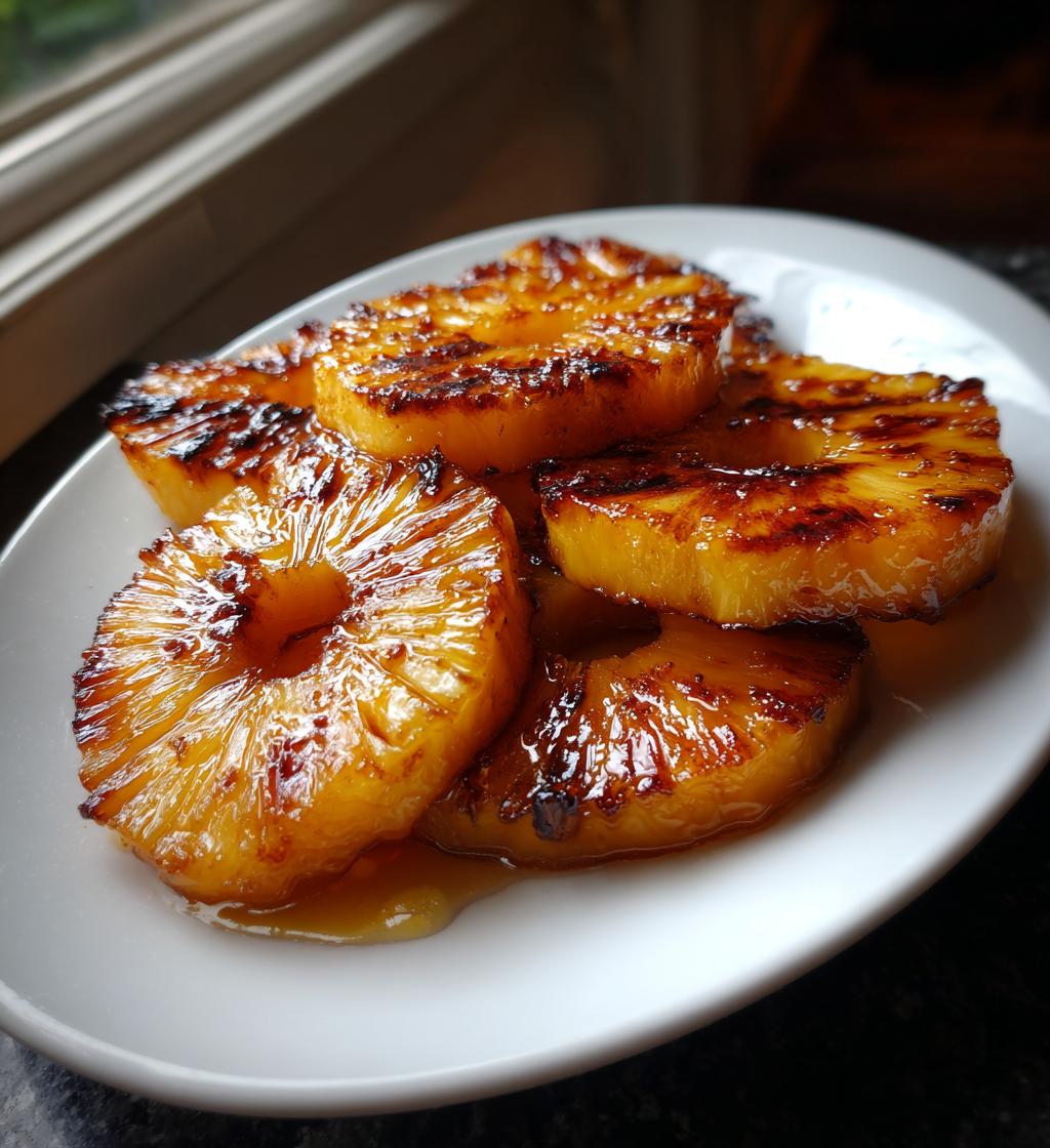 grillowany ananas z miodem przepis deser