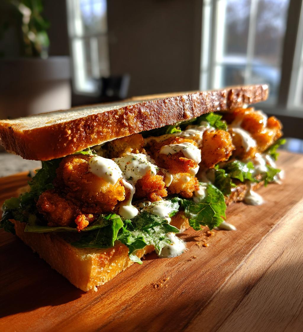 kanapka caesar z panierowanym kurczakiem