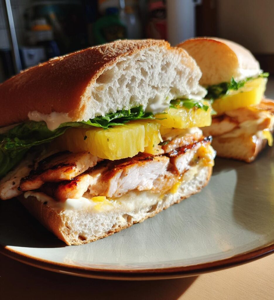 kanapka z kurczakiem i ananasem