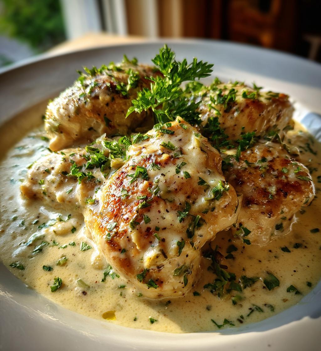 kremowy czosnkowy kurczak przepis na obiad