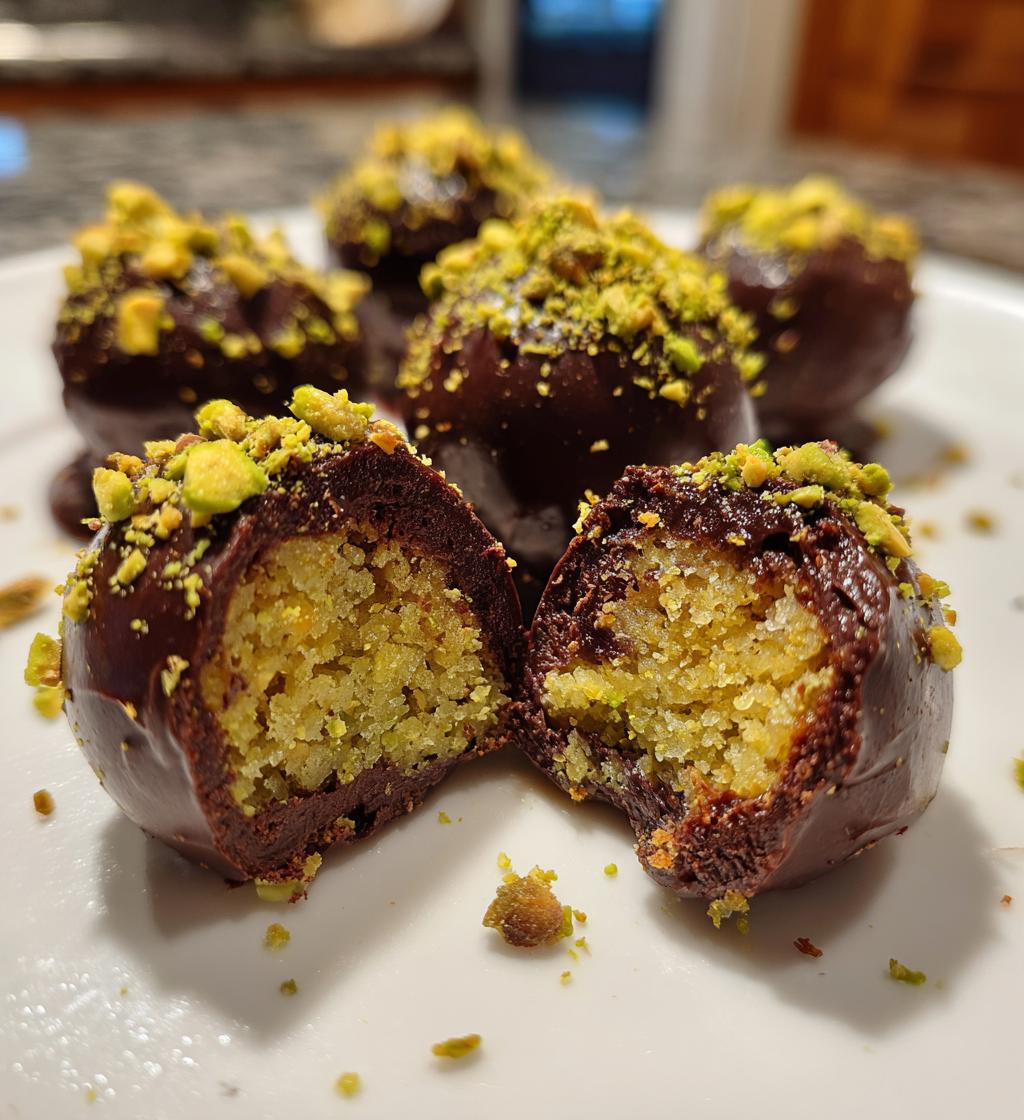 kulki czekoladowe z farszem kunefe i pistacjami to raj