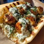 kurczak czosnkowy w pitach z sosem jogurtowym z koprem