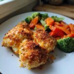 kurczak parmezanski w panierce z piekarnika z warzywami to pyszne danie