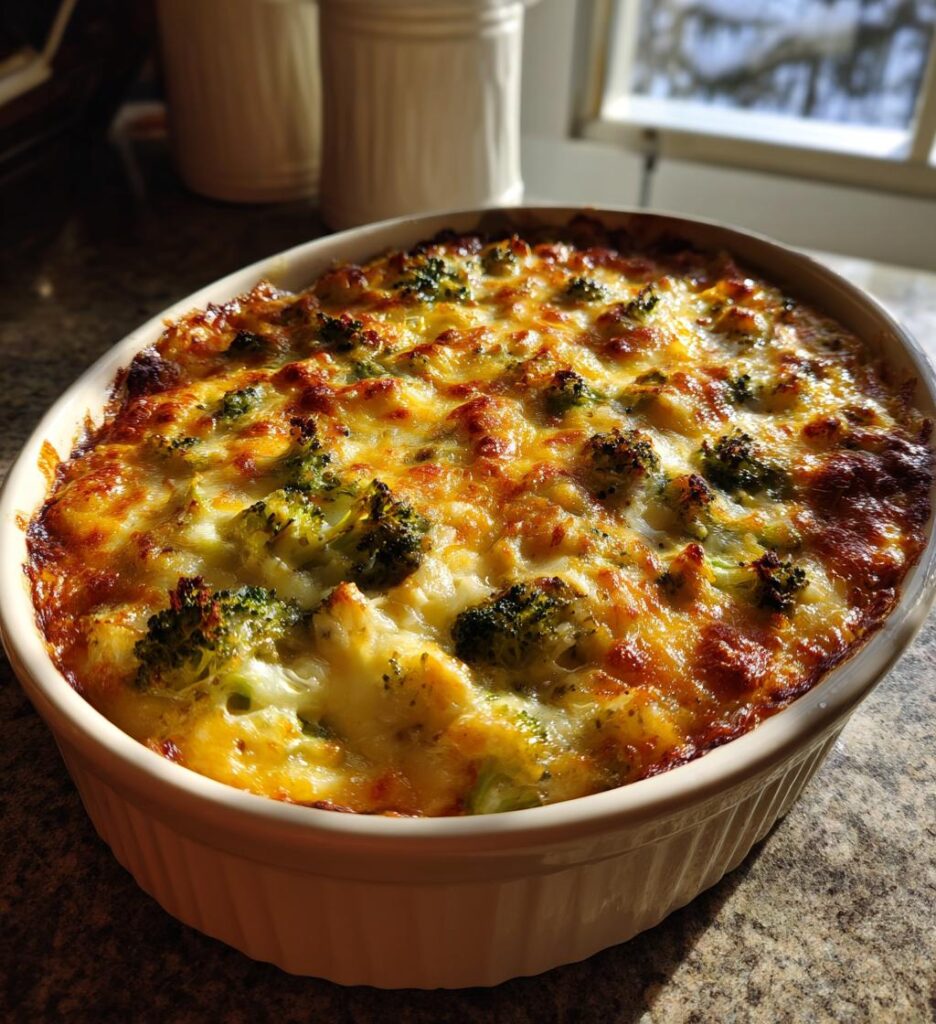 latwa zapiekanka z kurczaka brokulow i ryzu