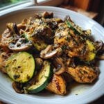 przepisy z kurczakiem pieczarkami i cukinia