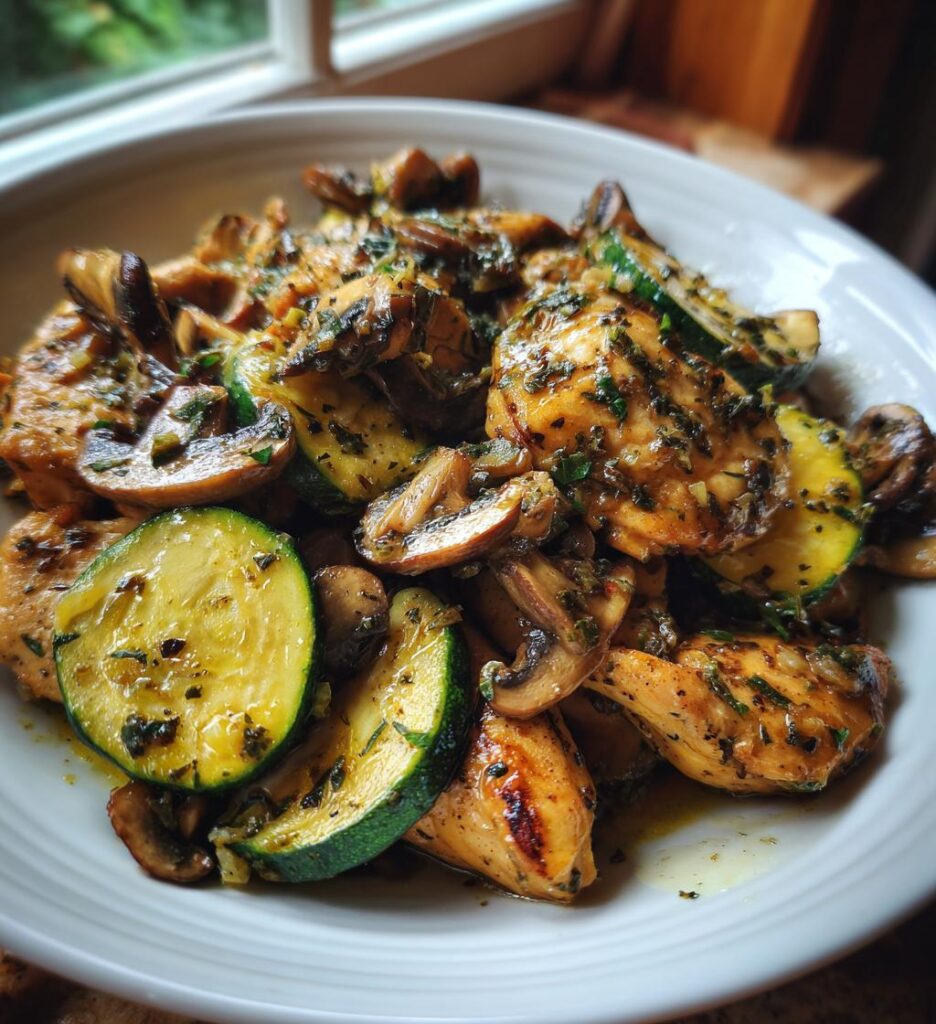 przepisy z kurczakiem pieczarkami i cukinia