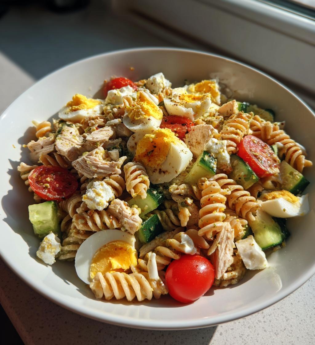 salatka makaronowa wysokobialkowa przepis