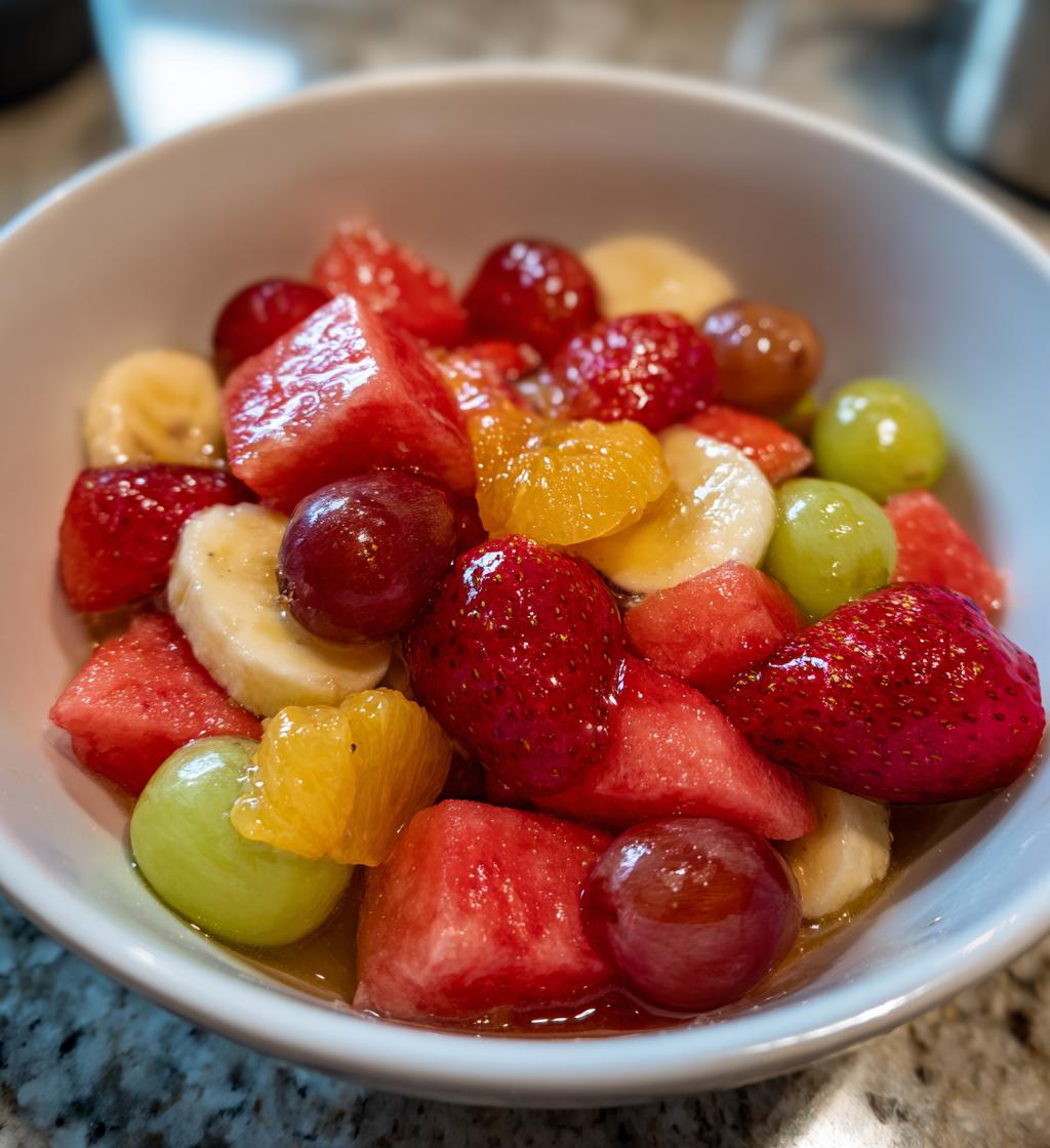 salatka owocowa z miodowo limonkowym sosem