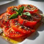 salatka pomidorowa z miodem wedzona sola i lawenda