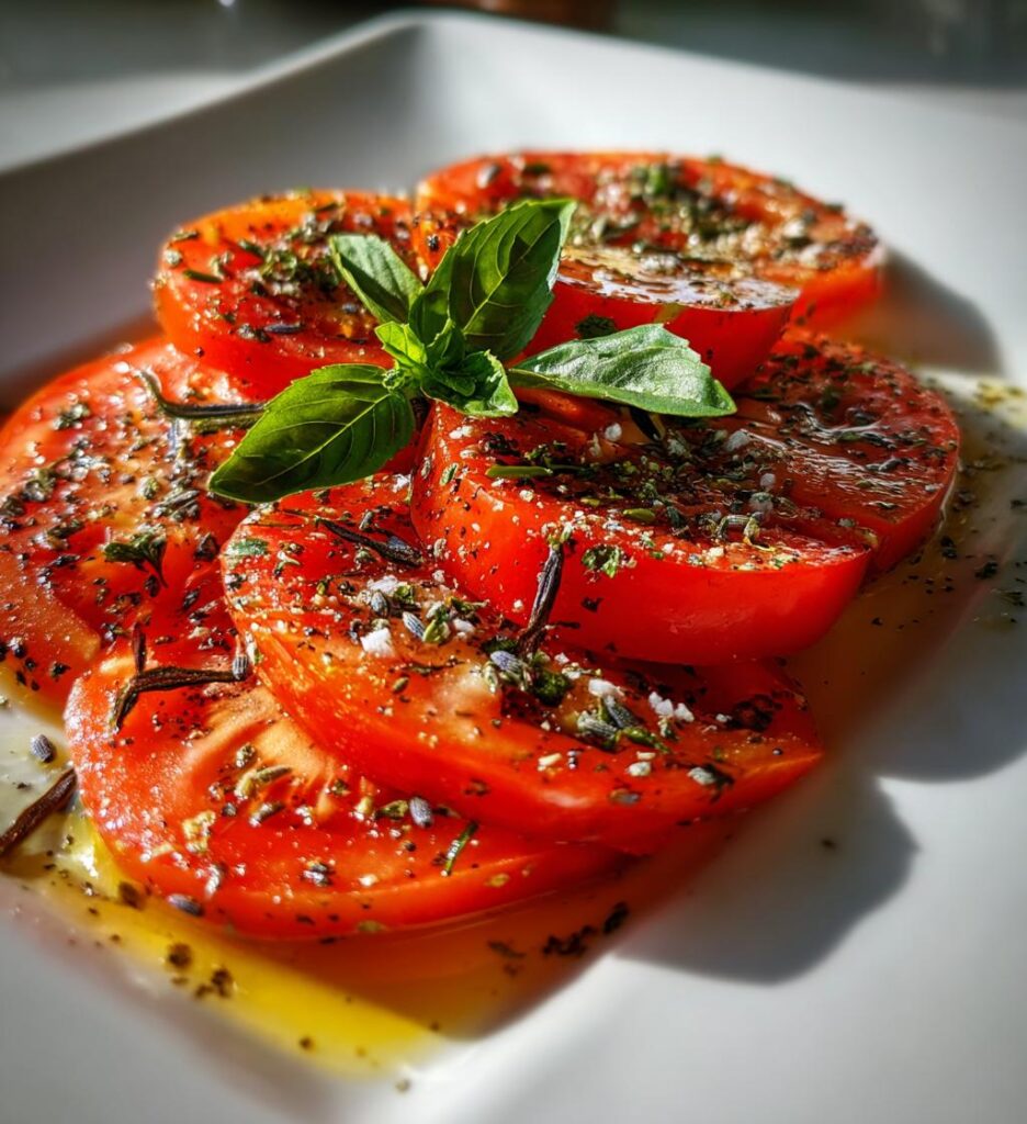 salatka pomidorowa z miodem wedzona sola i lawenda