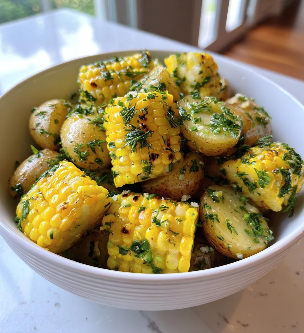 salatka z grillowanej kukurydzy koperku i mlodych ziemniakow