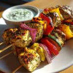 szaszlyki z kurczaka w stylu srodziemnomorskim z sosem ogorkowym